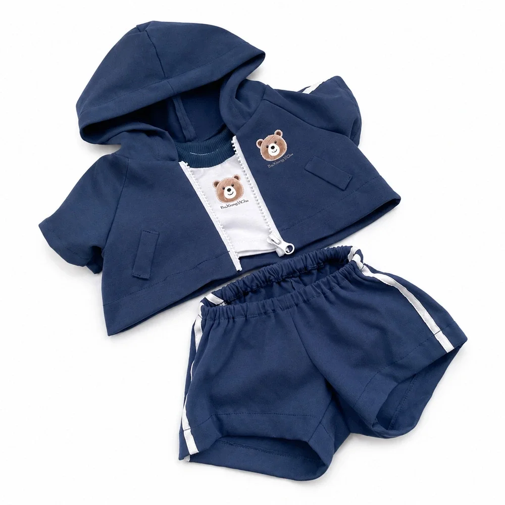 Navy 3-Piece Sports Outfit Set for Bartholomew Bear Plush – 6 Inch [BXYC-40-6IN]